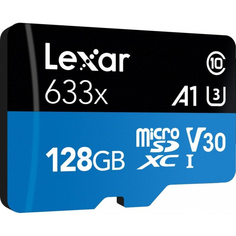 Карта пам&#039;яті Lexar 128 GB microSDXC 633x UHS-I (U3) A1 V30 High-Performance + SD-адаптер LSDMI128BB633A  Фото №0