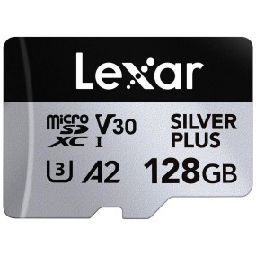 Карта памяти Lexar 128 GB microSDXC Professional Silver Plus UHS-I U3 V30 A2 Class 10 (LMSSIPL128G-BNANG)