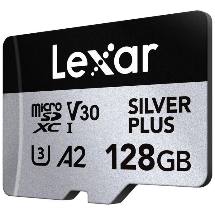Карта пам&#039;яті Lexar 128 GB microSDXC Professional Silver Plus UHS-I U3 V30 A2 Class 10 (LMSSIPL128G-BNANG)  Фото №0