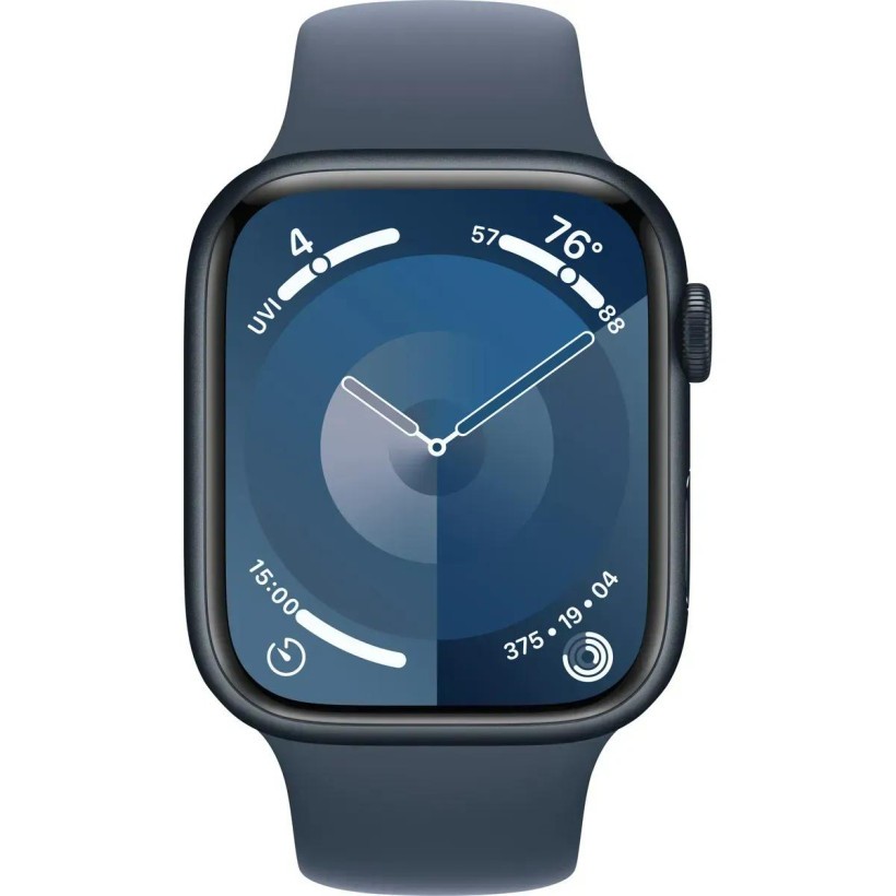 Смарт-часы Apple Watch Series 9 GPS 45mm Midnight with Storm Blue Sport Band M/L (MR9Q3+MT3R3)
