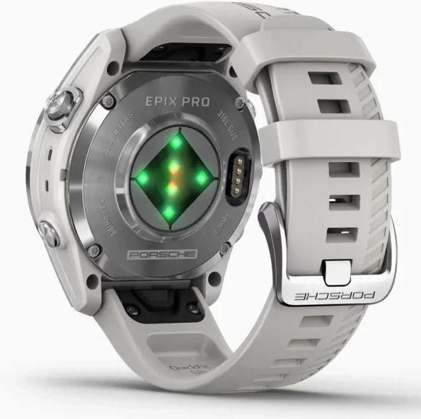 Смарт-годинник Garmin Epix Pro Gen 2 Sapphire 42mm Porsche Design Silver w. Whitestone Band (010-02802-50)  Фото №1