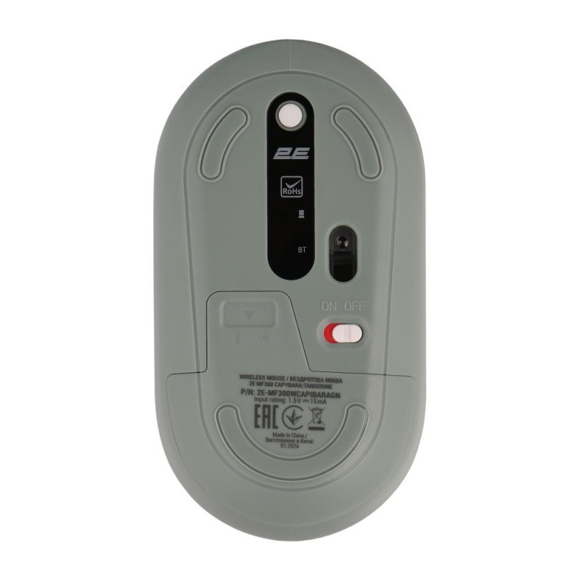 Мишка 2E MF300 CAPYBARATANGERINE Silent Wireless/Bluetooth Green (2E-MF300WCAPIBARAGN) (UA)  Фото №0