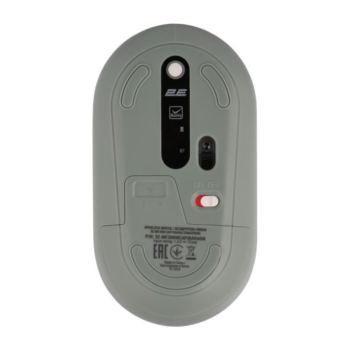 Мишка 2E MF300 CAPYBARATANGERINE Silent Wireless/Bluetooth Green (2E-MF300WCAPIBARAGN) (UA)  Фото №0