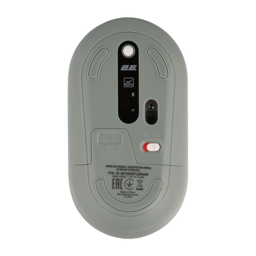 Мышка 2E MF300 FLORADILL Silent Wireless/Bluetooth Green (2E-MF300WFLORAGN) (UA)  Фото №0