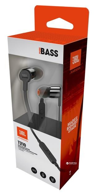 Навушники з мікрофоном JBL T210 Black (JBLT210BLK)  Фото №4