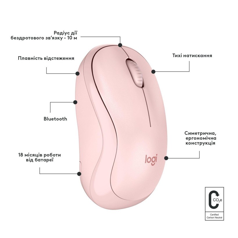 Мышь Logitech M240 Rose (910-007121)  Фото №1