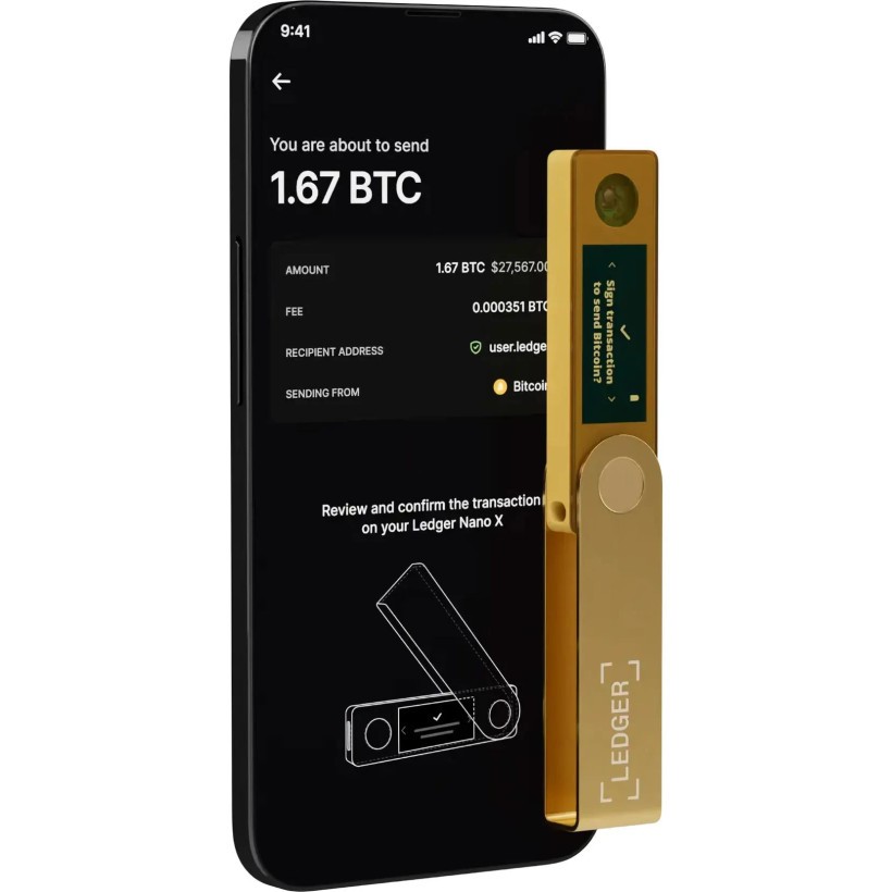 Аппаратный криптокошелек Ledger Nano X Gold  Фото №4