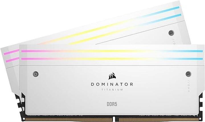 Оперативная память для настольных компьютеров Corsair 32 GB (2x16GB) DDR5 6000 MHz Dominator Titanium RGB White (CMP32GX5M2B6000C30W)  Фото №1