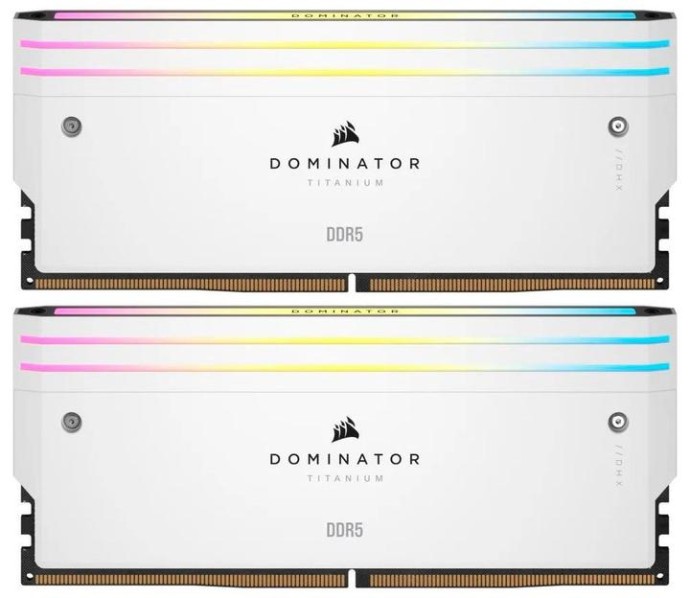Оперативная память для настольных компьютеров Corsair 32 GB (2x16GB) DDR5 6000 MHz Dominator Titanium RGB White (CMP32GX5M2B6000C30W)