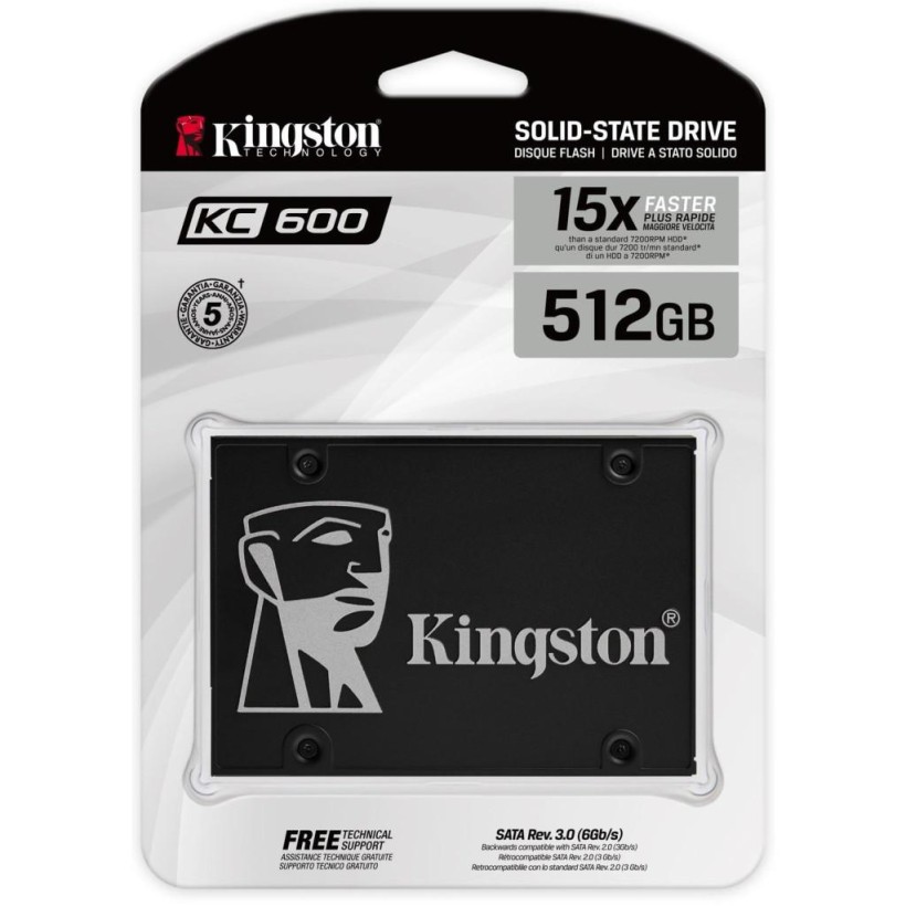 SSD накопитель Kingston KC600 512 GB (SKC600/512G) (UA)  Фото №1