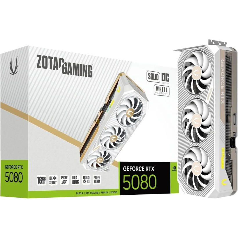 Відеокарта Zotac GAMING GeForce RTX 5080 SOLID OC White Edition (ZT-B50800Q-10P)  Фото №0