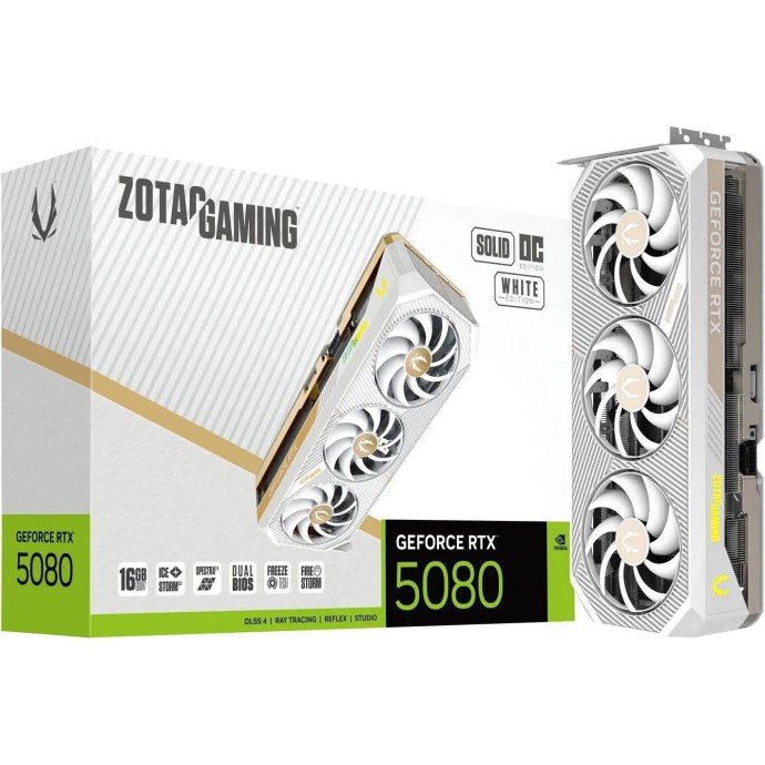Відеокарта Zotac GAMING GeForce RTX 5080 SOLID OC White Edition (ZT-B50800Q-10P)  Фото №0