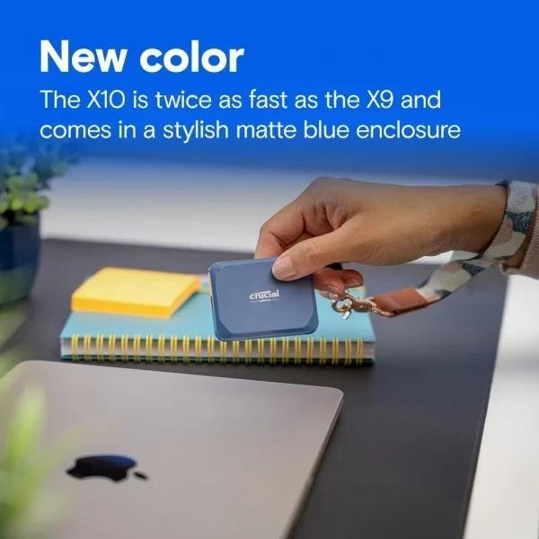 Зовнішній SSD Crucial X10 2 TB Blue (CT2000X10SSD9)  Фото №4