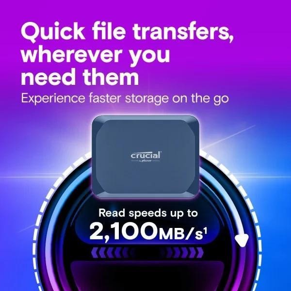 Зовнішній SSD Crucial X10 2 TB Blue (CT2000X10SSD9)  Фото №1