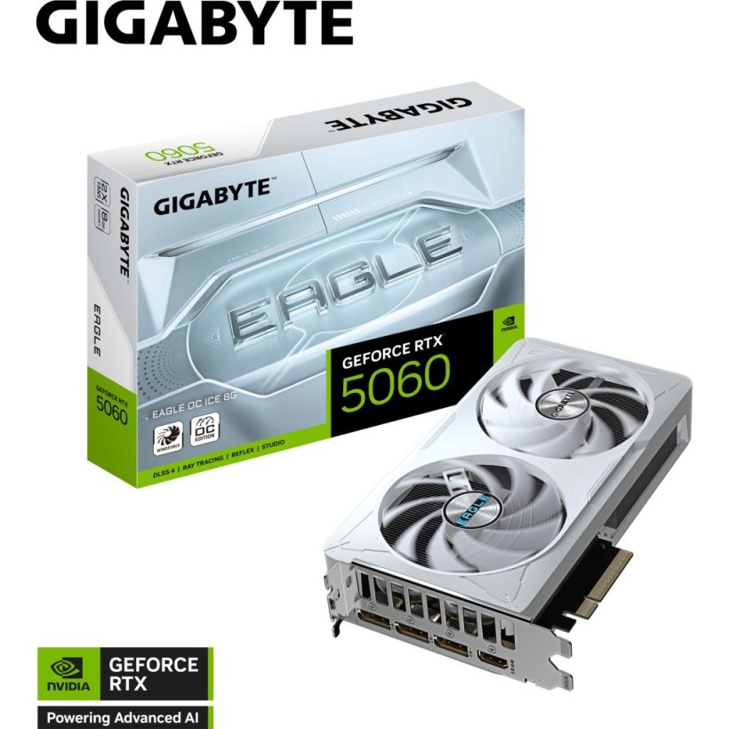 Відеокарта GIGABYTE GeForce RTX 5060 EAGLE OC ICE 8G (GV-N5060EAGLEOC ICE-8GD)  Фото №9
