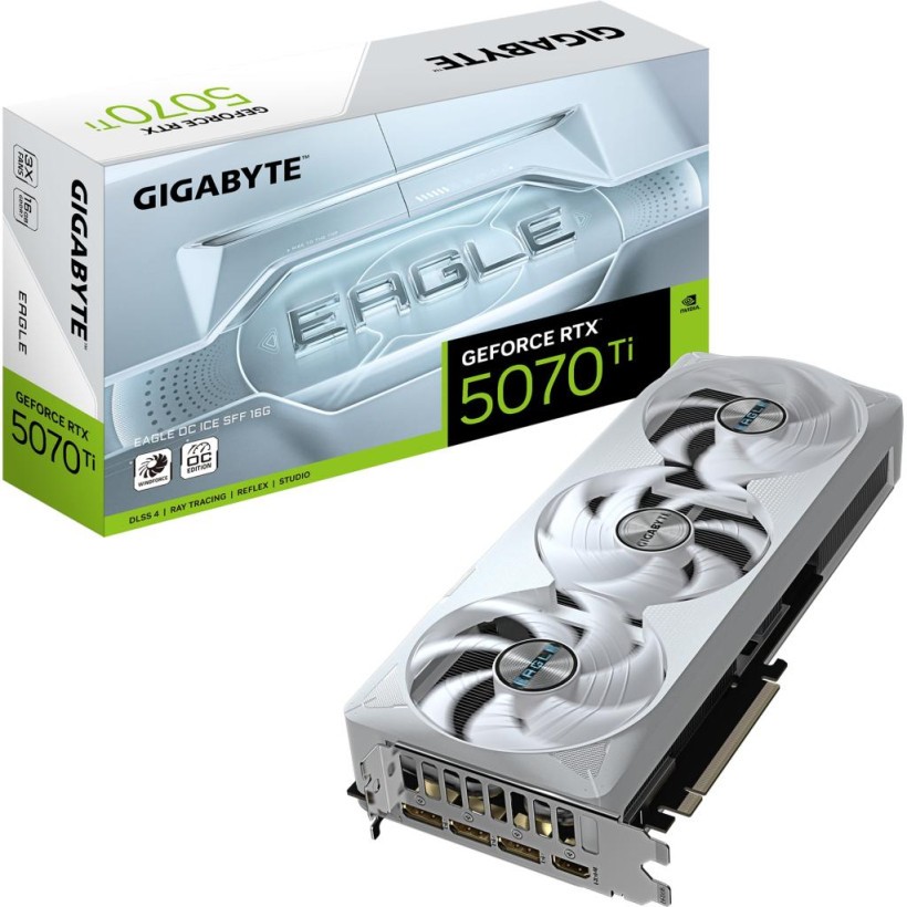 Відеокарта GIGABYTE GeForce RTX 5070 Ti EAGLE OC ICE SFF 16G (GV-N507TEAGLEOC ICE-16GD) (UA)  Фото №8