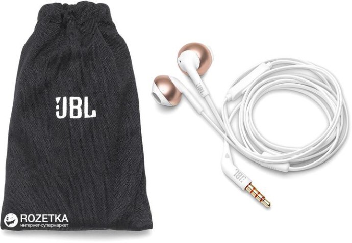 Навушники з мікрофоном JBL T205 Rose Gold (JBLT205RGD)  Фото №3