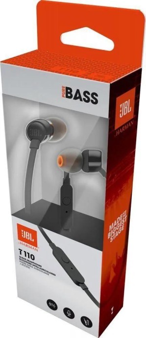 Навушники з мікрофоном JBL Tune 110 Black (JBLT110BLK)  Фото №0