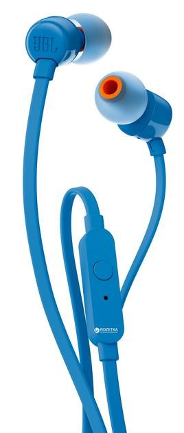 Навушники з мікрофоном JBL Tune 110 Blue (JBLT110BLU)  Фото №1