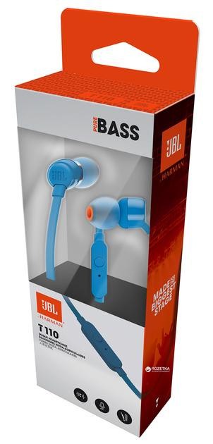 Навушники з мікрофоном JBL Tune 110 Blue (JBLT110BLU)  Фото №3