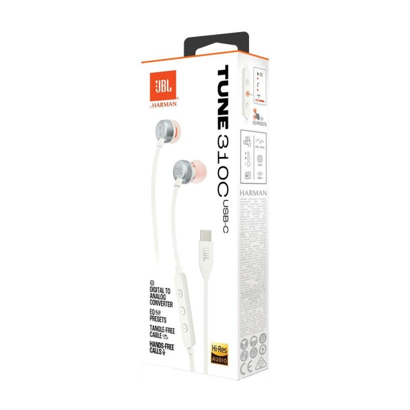 Наушники с микрофоном JBL Tune 310C White (JBLT310CWHT)  Фото №7