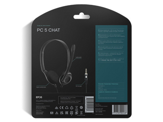 Спеціалізована гарнітура Sennheiser EPOS PC 5 Chat (1000445) (UA)  Фото №6