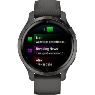 Смарт-годинник Garmin Venu 2S Slate Bezel with Graphite Case and Silicone Band (010-02429-10)  Фото №1