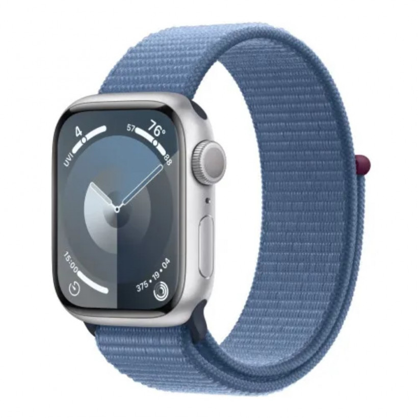 Смарт-часы Apple Watch Series 9 GPS 41mm Silver Aluminum Case with Winter Blue Sport Loop (MR923)  Фото №2