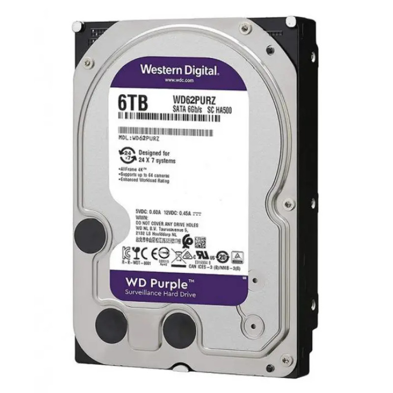 Жорсткий диск WD Purple 6 TB (WD62PURZ)  Фото №0