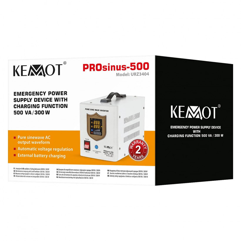 Гибридный ИБП/инвертор Kemot PROsinus-500 12V 230V 500VA/300W (URZ3404)  Фото №2