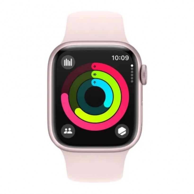 Смарт-годинник Apple Watch Series 9 GPS 41mm Pink Aluminum Case w. Light Pink Sport Band - M/L (MR943)  Фото №0