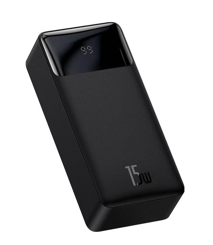 Внешний аккумулятор (павербанк) Baseus Bipow Digital Display Powerbank 15W 30000mAh Black (PPDML-K01, PPBD050201)  Фото №1