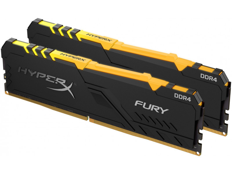 Оперативная память HyperX 32 GB (2x16GB) DDR4 2666 MHz Fury RGB Black (HX426C16FB3AK2/32)  Фото №1