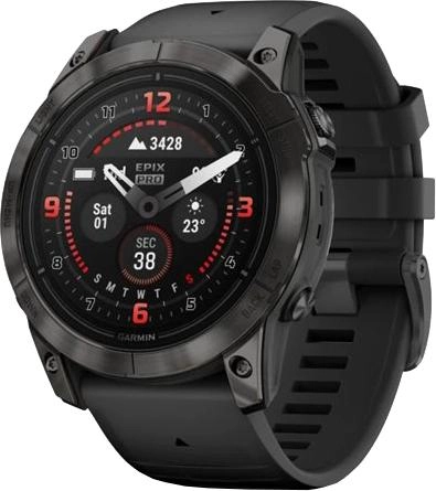 Смарт-часы Garmin Epix Pro Gen 2 Sapphire 51mm Carbon G. DLC Tit. with Black Band (010-02804-00/01)  Фото №0