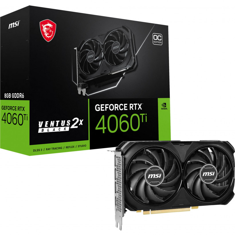 Відеокарта MSI GeForce RTX 4060 VENTUS 2X BLACK 8G OC  Фото №2