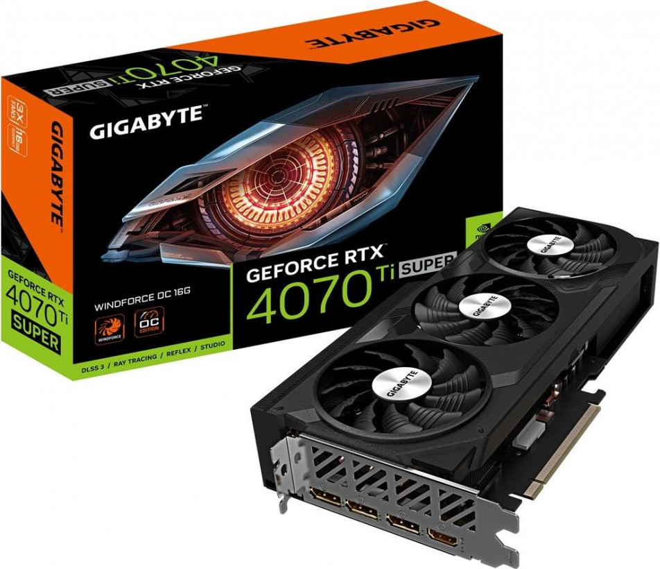 Видеокарта GIGABYTE GeForce RTX 4070 Ti SUPER WINDFORCE OC 16G (GV-N407TSWF3OC-16GD)  Фото №3