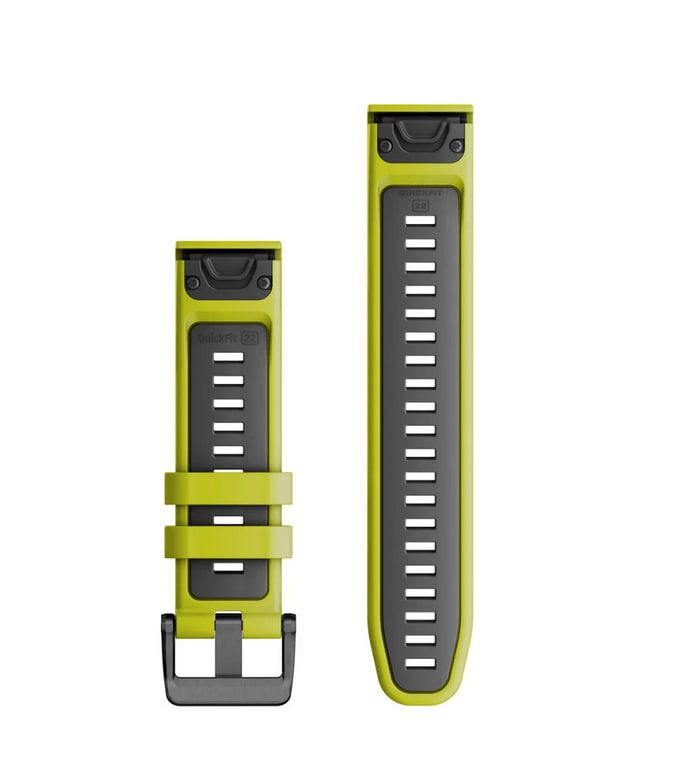 Ремешок Garmin Ремешок QuickFit 22 Watch Bands Silicone - Electric Lime/Graphite (010-13280-03)  Фото №0