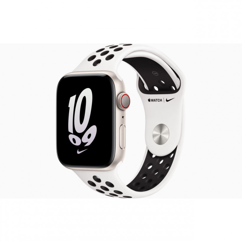 Смарт-часы Apple Watch SE 2 GPS 44mm часы Apple Watch SE 2 GPS 44mm Starlight Aluminum Case with Summit White/Black Nike Sport Band S/M (MNLA3)  Фото №0