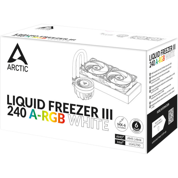 Водяное охлаждение Arctic Liquid Freezer III 240 A-RGB White (ACFRE00150A)  Фото №4