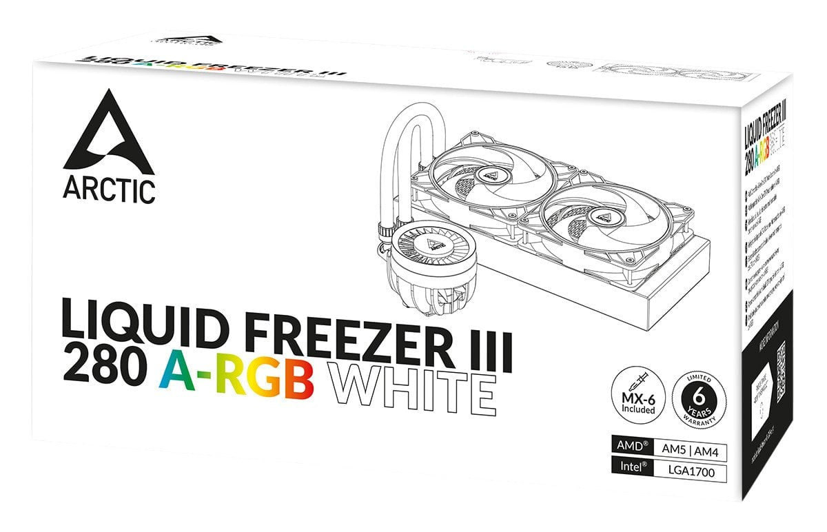 Водяне охолодження Arctic Liquid Freezer III 280 A-RGB White (ACFRE00151A)  Фото №4