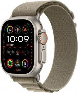 Смарт-часы Apple Watch Ultra 2 GPS + Cellular 49mm Titanium Case with Olive Alpine Loop - Large (MRF03)  Фото №0