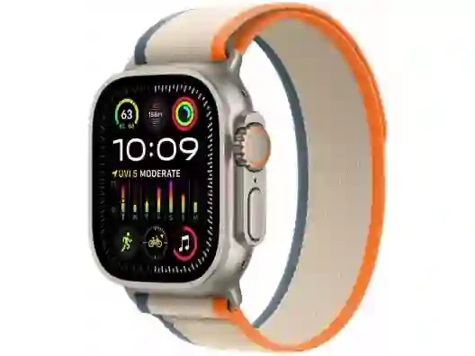 Смарт-часы Apple Watch Ultra 2 GPS + Cellular 49mm Titanium Case с Orange/Beige Trail Loop - S/M (MRF13)  Фото №2