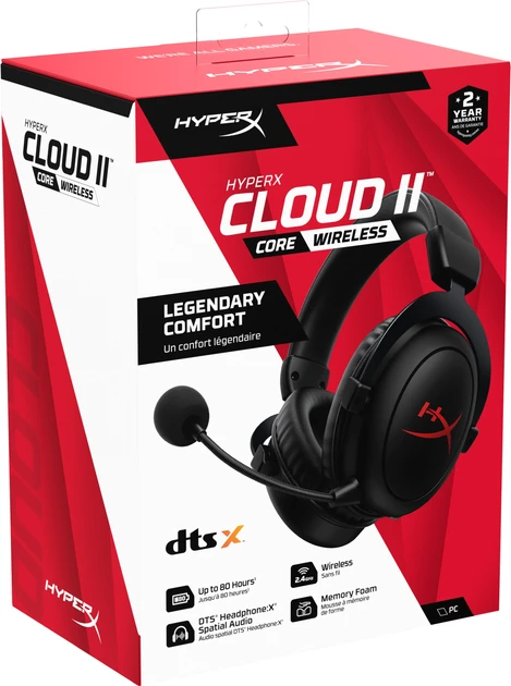 Навушники з мікрофоном HyperX Cloud II Core Wireless Black (6Y2G8AA)  Фото №6