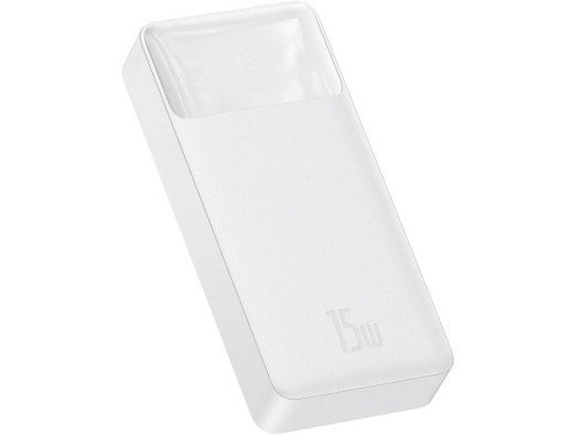 Внешний аккумулятор (павербанк) Baseus Bipow Digital Display 2USB + Type-C 15W 20000mAh White (PPBD050102)  Фото №0