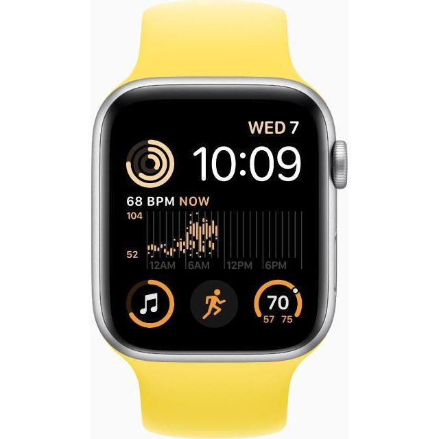 Смарт-годинник Apple Watch SE 2 GPS 44mm 44mm Silver Aluminum Case with Canary Yellow Solo Loop (MNLD3+MQW33)  Фото №0