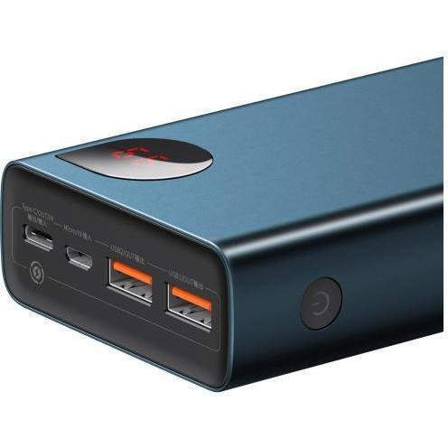 Зовнішній акумулятор (павербанк) Baseus Adaman Metal Digital Display Quick Charge Power Bank 65W 20000mAh Blue (PPIMDA-D03)  Фото №3