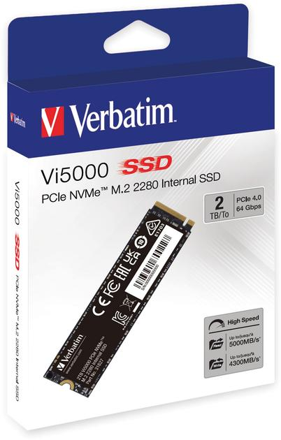 SSD накопитель Verbatim Vi5000 2TB M.2 2280 NVMe PCIe 4.0 x4 3D NAND TLC (0023942318279)  Фото №2