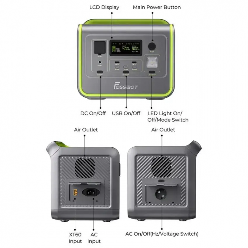 Зарядна станція Fossibot F800 Green (FSB-F800-gr)  Фото №4