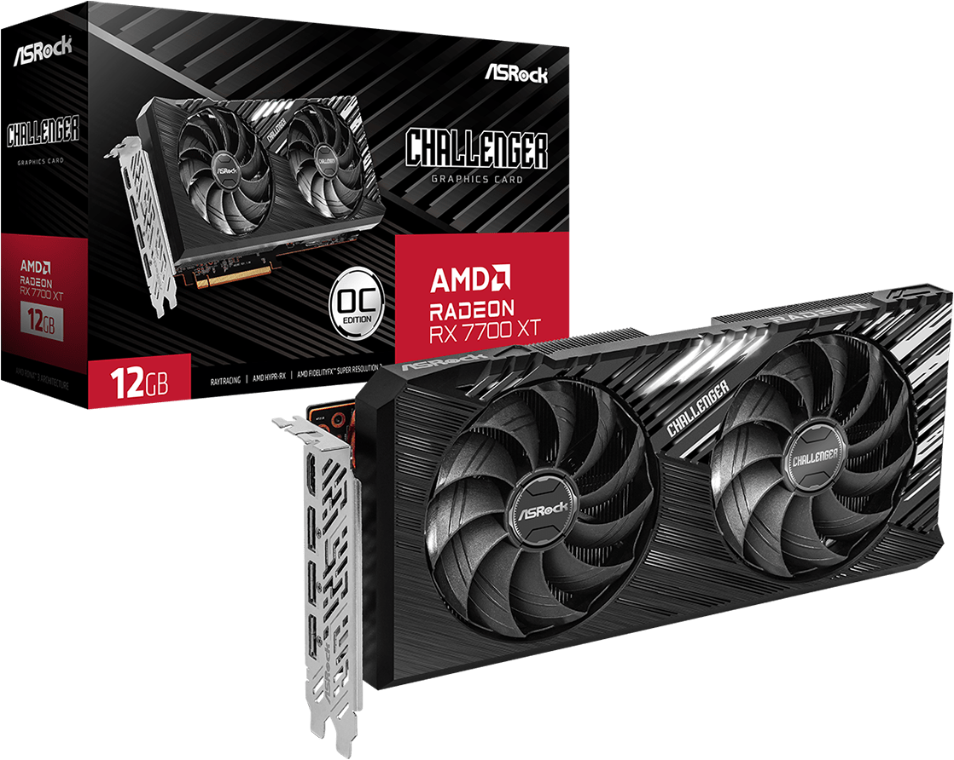 Відеокарта ASRock Radeon RX 7700 XT Challenger 12GB OC (RX7700XT CL 12GO)  Фото №3