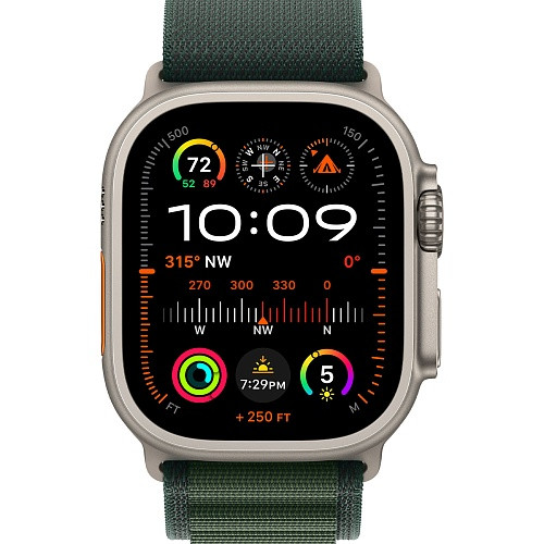 Смарт-часы Apple Watch Ultra 2 GPS + Cellular 49mm Natural Titan. Case w. Dark Green Alpine Loop - M (MYT33+MXMV3)  Фото №0